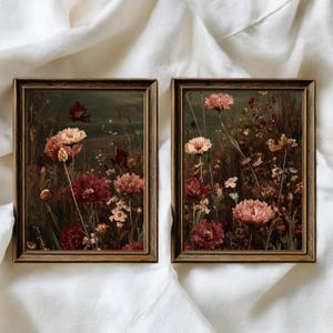 Printed & Shipped – Moody Wildflower Print Set: Romantic Vintage Floral Wall Art