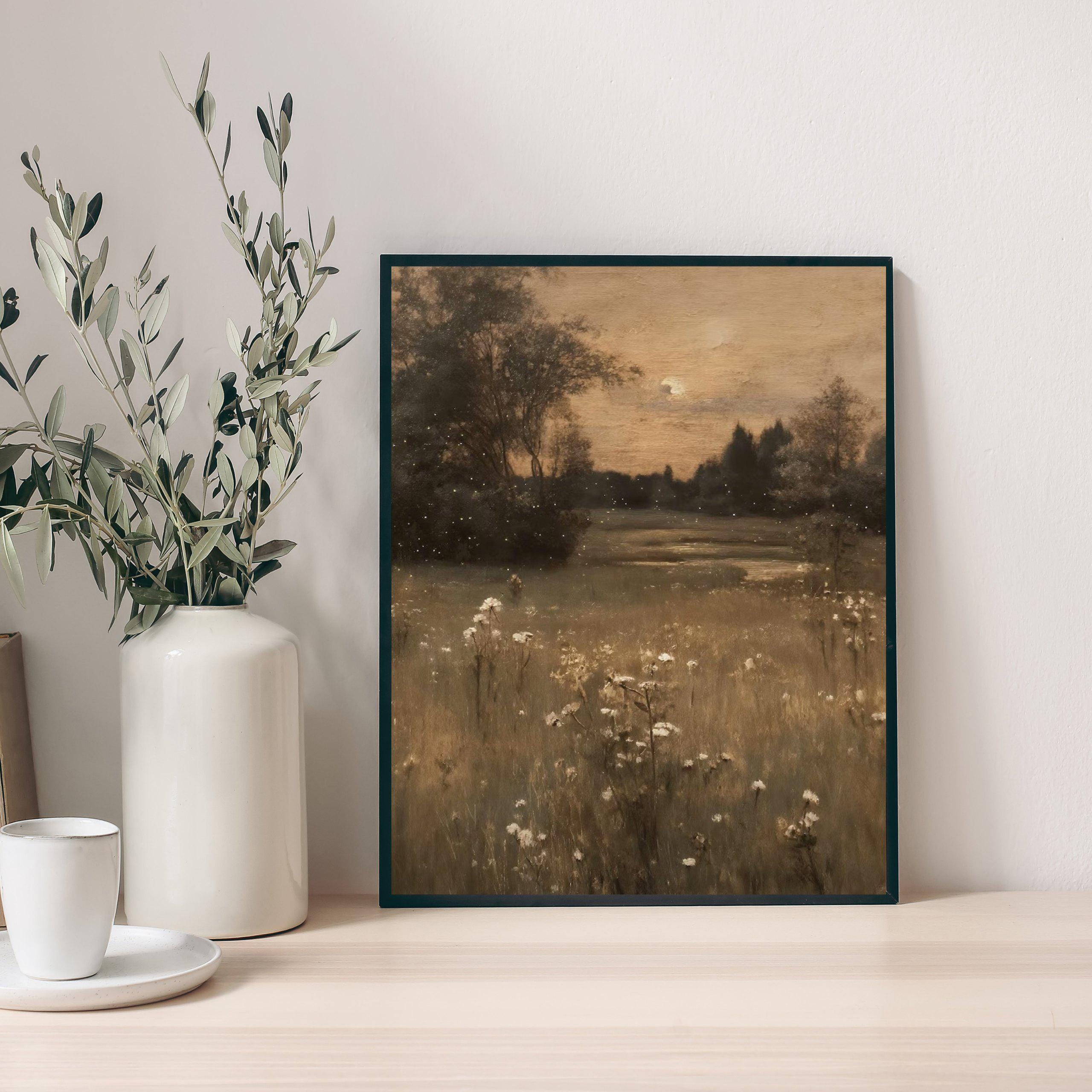 Moody Meadow Landscape Print: Vintage Countryside Wall Art - Etsy