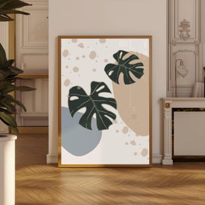 Monstera Leaf Print: Modern Boho Botanical Wall Art (Digital Download)