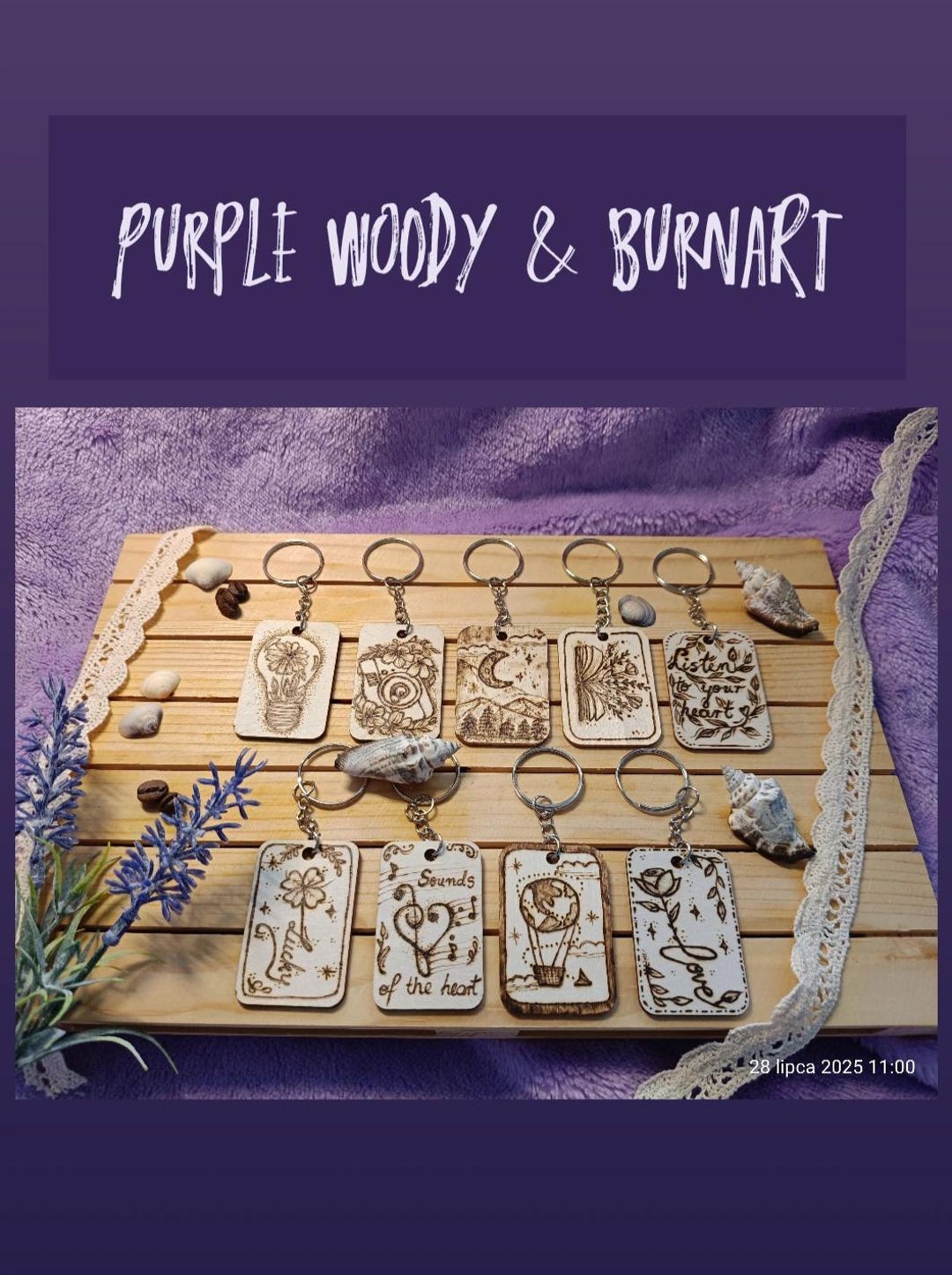 Hand-burned Wooden Keychain With 9 Unique Patterns | Handmade Wooden ...