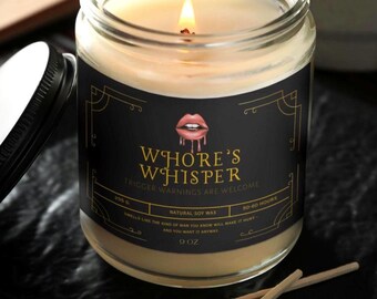 Dark Romance Scented Soy Candle – Spicy Bookish Gift for Booktok Girls, Kindle Readers, Villain Era Smut Lovers, Cozy Reading Candle Decor