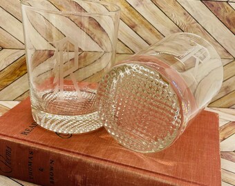 High Quality Etched Whiskey Glasses, Monogrammed “R”, Classic Barware,  Personalized Bourbon Glass, Elegant Gift