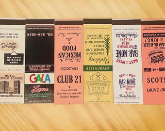 Vintage Matchbook Cover Lot: 1950s-60s Hotel, Lanes, Inn, Club