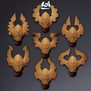 Warseers - Miniature Heads | 42mm | Wargaming | kit bashing | Bits | Fantasy | Elf | Space | Eld | Crusade | Elves | 32mm | Wraith |