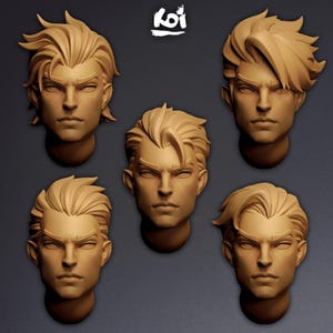 Vampire Counts - Miniature Heads | 32mm | Wargaming | kit bashing | Bit | Fantasy | Space | Knight | 42mm | Stylized | Anime | Blood | Adept