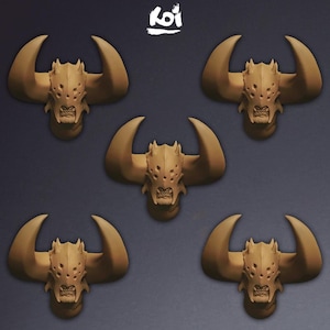 Goreclaw Raiders - Miniatures heads T.3 | 42mm | Custom | Tabletop | Wargaming | Demon | Conversion | kit bashing | Chaos | Helmets | Urk