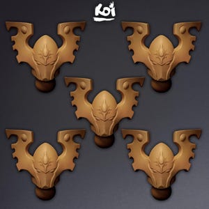 Warseers - Miniature Heads Type 4 | 42mm | Wargaming | kit bashing | Bits | Fantasy | Elf | Space | Eld | Crusade | Elves | 32mm | Wraith |
