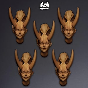 Painmaidens - Miniature Heads Type 1 | 42mm | Wargaming | kit bashing | Bits | Fantasy | Elf | Sisters | 32mm | Dark| Demon | Girl | Anime