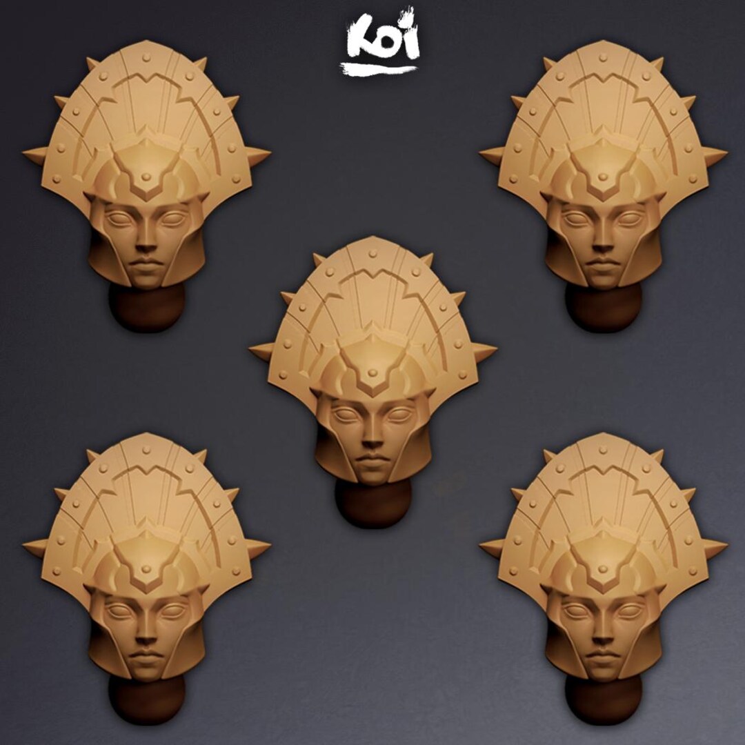 Iron Maidens - Miniature Heads Type 2 | 42mm | Wargaming | Kit Bashing ...