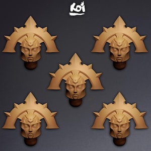 Iron Maidens - Miniature Heads Type 3 | 42mm | Wargaming | kit bashing | Bits | Fantasy | Sisters | Space | Storm | Crusade | Trench | 32mm