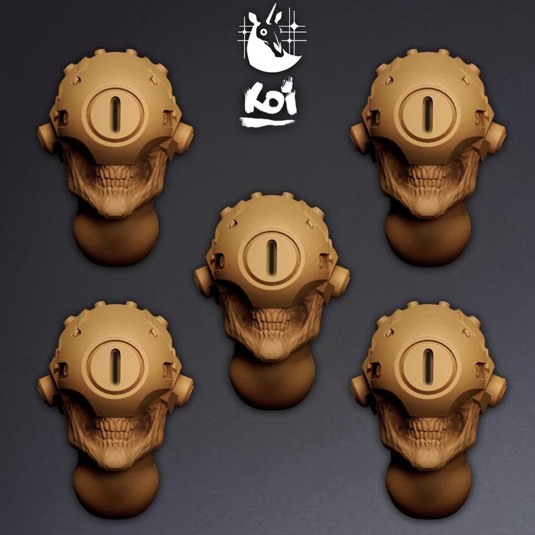 Techno Priests - Miniature Heads Type 5 | 32mm | Wargaming | Kit ...