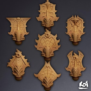 Warp Allseers - Miniature Heads | 42mm | Wargaming | kit bashing | Bits | Storm | Fantasy | Chaos | Knight | | Space | Tzeen | Thousand |