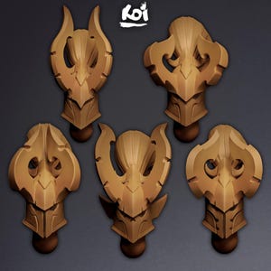 Dread Reavers - Miniature Heads | 42mm | Wargaming | kit bashing | Bits | Fantasy | Elf | Space | Eld | Elves | 32mm | Wraith | Dark elf |