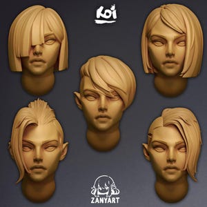Duskborn - Miniature Heads | 32mm | Wargaming | kit bashing | Bits | Fantasy | Space | Sisters | 42mm | Vampire | Blood | Girls | Knights