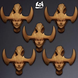 Painmaidens - Miniature Heads Type 4 | 42mm | Wargaming | kit bashing | Bits | Fantasy | Elf | Sisters | 32mm | Dark| Demon | Girl | Anime