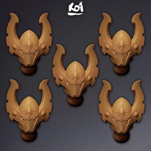 Warseers - Miniature Heads Type 5 | 42mm | Wargaming | kit bashing | Bits | Fantasy | Elf | Space | Eld | Crusade | Elves | 32mm | Wraith |