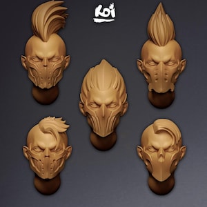 Corsairs - Miniature Heads | 42mm | Wargaming | kit bashing | Bits | Fantasy | Elf | Space | Eld | Elves | 32mm | Wraith | Dark elf | Mortal