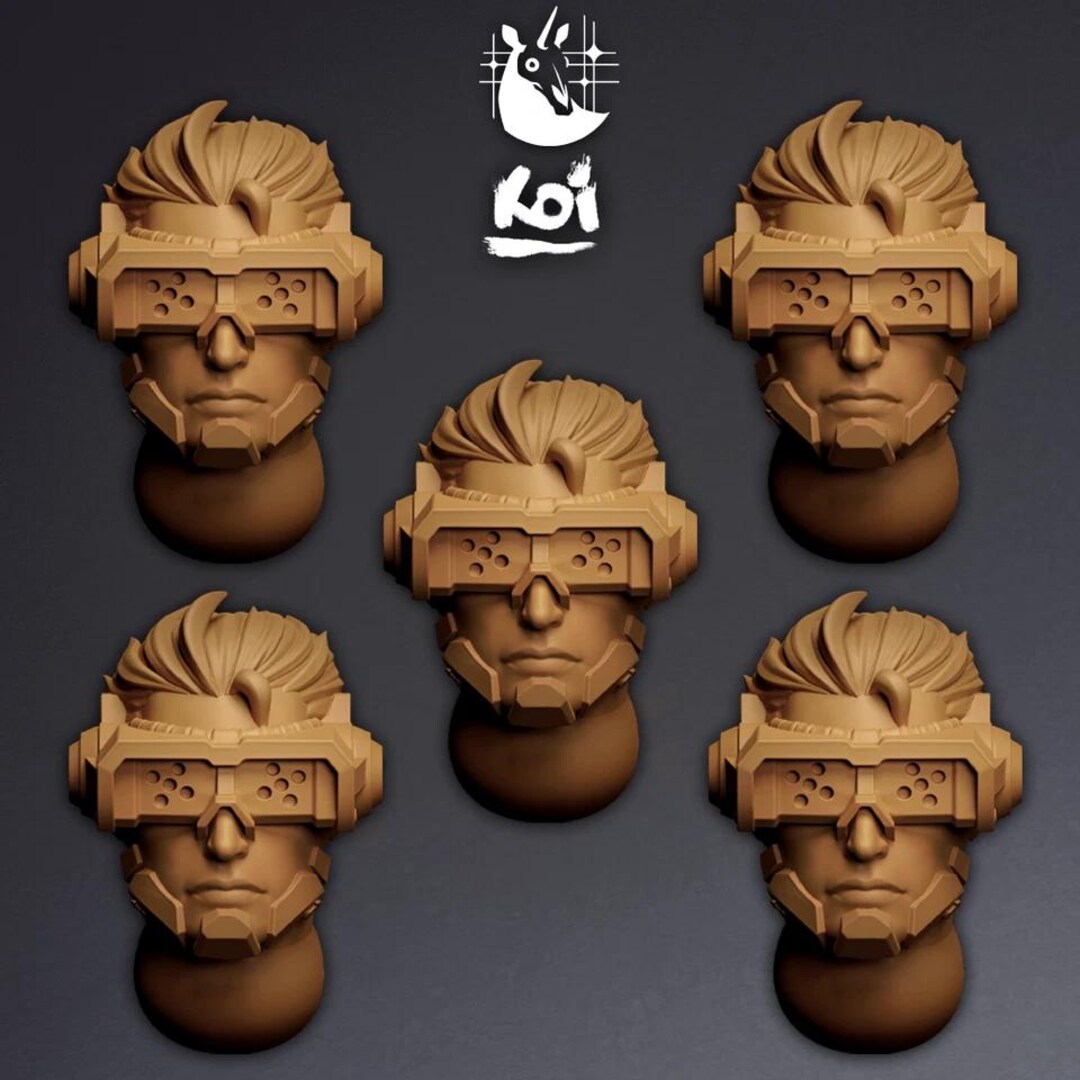 Enforcers - Miniature Heads Type 4 | 32mm | Wargaming | Kit Bashing ...