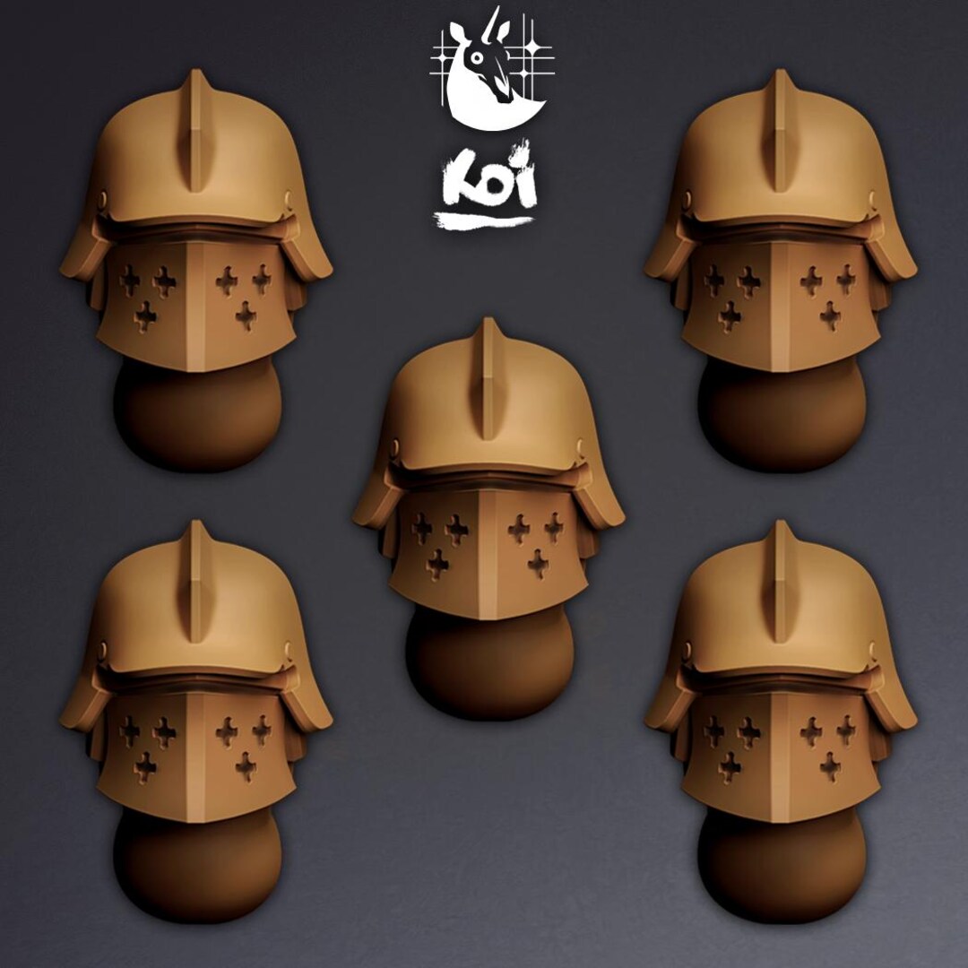 Crusaders - Miniature Heads Type 5 | 42mm | Wargaming | Kit Bashing ...