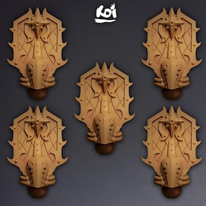 Warp Allseers - Miniature Heads Type 6 | 42mm | Wargaming | kit bashing | Bits | Fantasy | Chaos | Knight | | Space | Tzeen | Thousand |