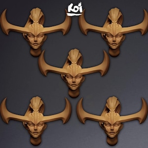 Painmaidens - Miniature Heads Type 5 | 42mm | Wargaming | kit bashing | Bits | Fantasy | Elf | Sisters | 32mm | Dark| Demon | Girl | Anime