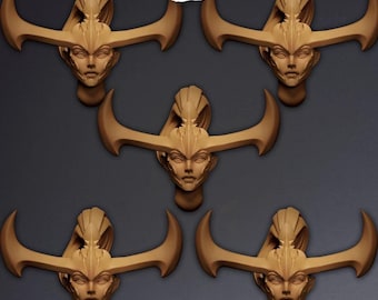 Painmaidens - 5 Miniature Heads Type 5 | 42mm | Wargaming | kit bashing | Bits | Fantasy | Elf | Sisters | 32mm | Dark| Demon | Girl | Anime