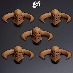Ravagers of the North - Miniatures heads T.3 | 42mm | Custom | Tabletop | Wargaming | Warriors | Conversion | kit bashing | Chaos | Helmet
