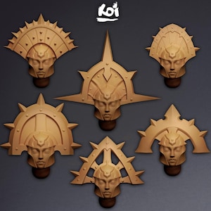 Iron Maidens - Miniature Heads | 42mm | Wargaming | kit bashing | Bits | Fantasy | Sisters | Space | Storm | Crusade | Trench | 32mm |