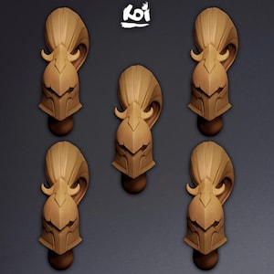 Dread Reavers - Miniature Heads Type 6 | 42mm | Wargaming | kit bashing | Bits | Fantasy | Elf | Space | Elves | 32mm | Wraith | Dark elf |