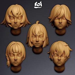 Freya&#39;s Chosen - Miniature Heads | 32mm | Wargaming | kit bashing | Bit | Fantasy | Space | Sisters | 42mm | Stylized | Anime | Girl | Adept