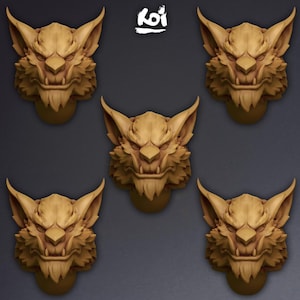 Wild Cats - 5 Miniature Heads | 42mm | Wargaming | kit bash| Bits | Fantasy | Space | Furry | Animal | 32mm | Stylized | Sabretooth |