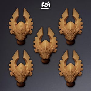 Warseers - Miniature Heads Type 1 | 42mm | Wargaming | kit bashing | Bits | Fantasy | Elf | Space | Eld | Crusade | Elves | 32mm | Wraith |