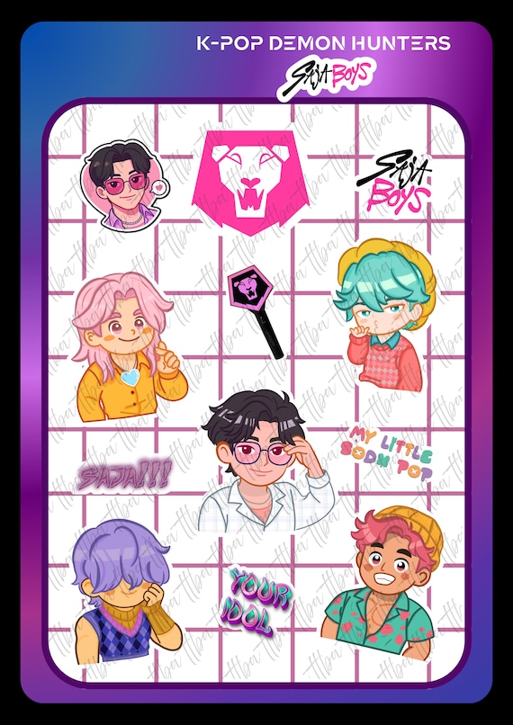 Kpop デーモンハンター ステッカーシート | 防水ステッカー | ビニール