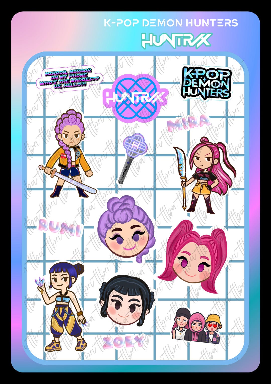 Kpop デーモンハンター ステッカーシート | 防水ステッカー | ビニール