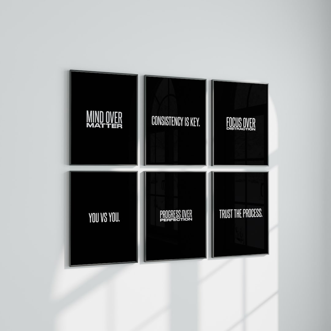 Inspirational Quote Poster Set of 6 | Printable Digital Wall Art Bundle ...