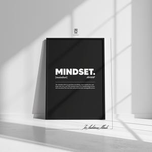 Mindset. | Growth Mindset Poster, Mental Discipline Quote, Self Improvement Decor, Modern Office Art