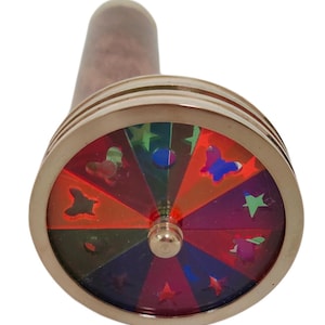 Wooden kaleidoscope antique finish optical toy Rotating color kaleidoscope Collectible Handmade steampunk Scope Decor gift
