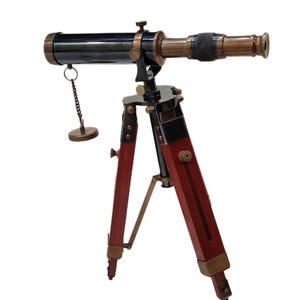 Vintage Brass Telescope Antique Style Usable Telescope With Wooden Tripod Stand Nautical Gift