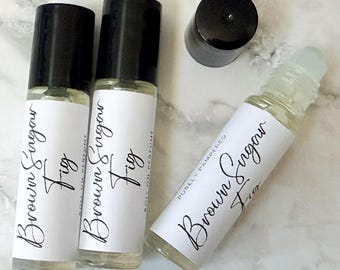 Brown Sugar Fig Perfume Oil, Roll on Fragrance, Fresh Warm Scent, Roller Ball Travel Glass Bottle