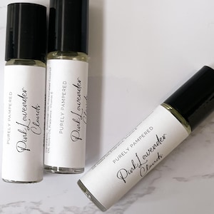 Pink Lavender Clouds Roll on Perfume Oil, Fresh Floral Scent, Roller Ball Glass Bottle, Travel Size Fragrance