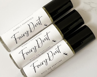 Fairy Dust Perfume Oil, Roll on Fragrance, Fruity Floral Scent, Roller Ball Glass Perfume Bottle, Travel Size, Essential Oil Blend