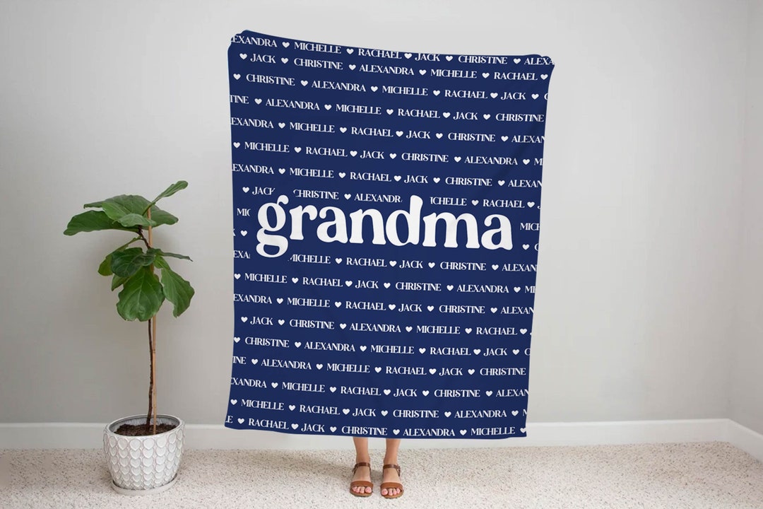 Personalized Grandparent Blanket, Custom Grandma Gift, Personalized