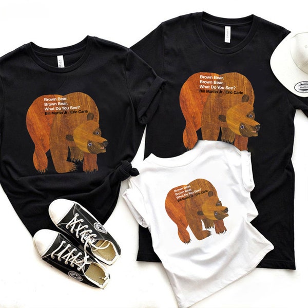 Braunbär-Shirt, Braunbär-Familien-Geburtstagsfeier, passendes Familien-Outfit-Shirt, Braunbär-Liebhaber-Shirt, Eric Carle Braunbär-T-Shirt, Hemd