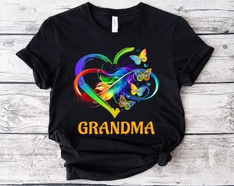 Personalized Grandma Mom Heart Infinity Butterfly Shirt, Blessed to Be Called Nana Mama, Love Grandma Shirt, Mother's Day Gift, Gigi Shirt