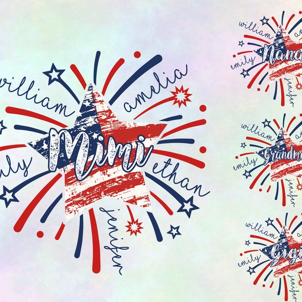 4th of July Grandma Sublimation PNG Designs Downloads, Mimi Firework America Flag PNG, Independence Day PNG, Nana Patriotic Png Design