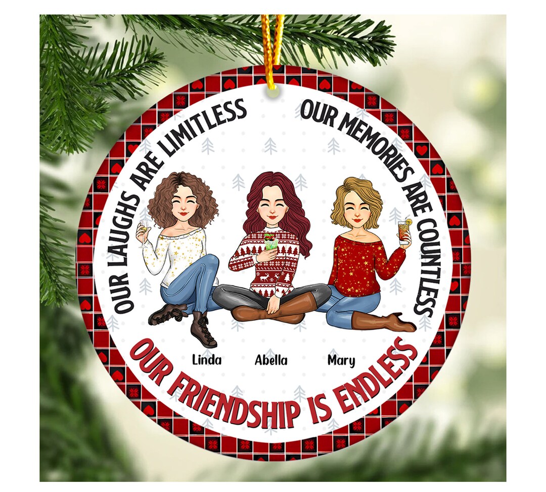 Our Friendship is Endless Personalized Ceramic Ornament, Our Laughs Are ...