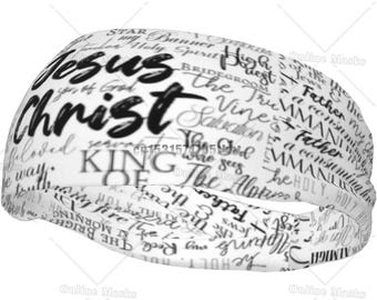 Jesus Christian Headbands Non Slip Sweatband Fashion Summer Hair Bands for Tennis,Basketball,Running,Gym,Working Out