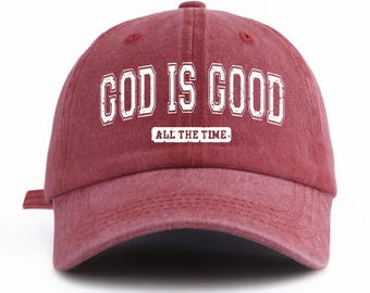 God Is Good Printed Water Washed Baseball Hat Simple, Casual, Fashionable, Adjustable Size Outdoor Sports Daily Party Vacation