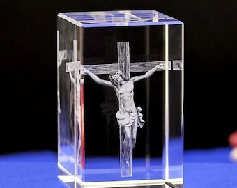 The 6 Kinds Christian Catholic Jesus Portrait Crystal Ornaments Creative 3D Carved  Cross Home Decoration Accessories Modern  Decor