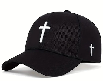 The 1pc autumn and winter casual simple hip hop faith cross embroidery baseball cap, Halloween party fashion accessory, sunshade lig